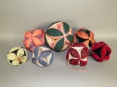 7 ASSORTED PUZZLE BALL PIN CUSHIONSca.