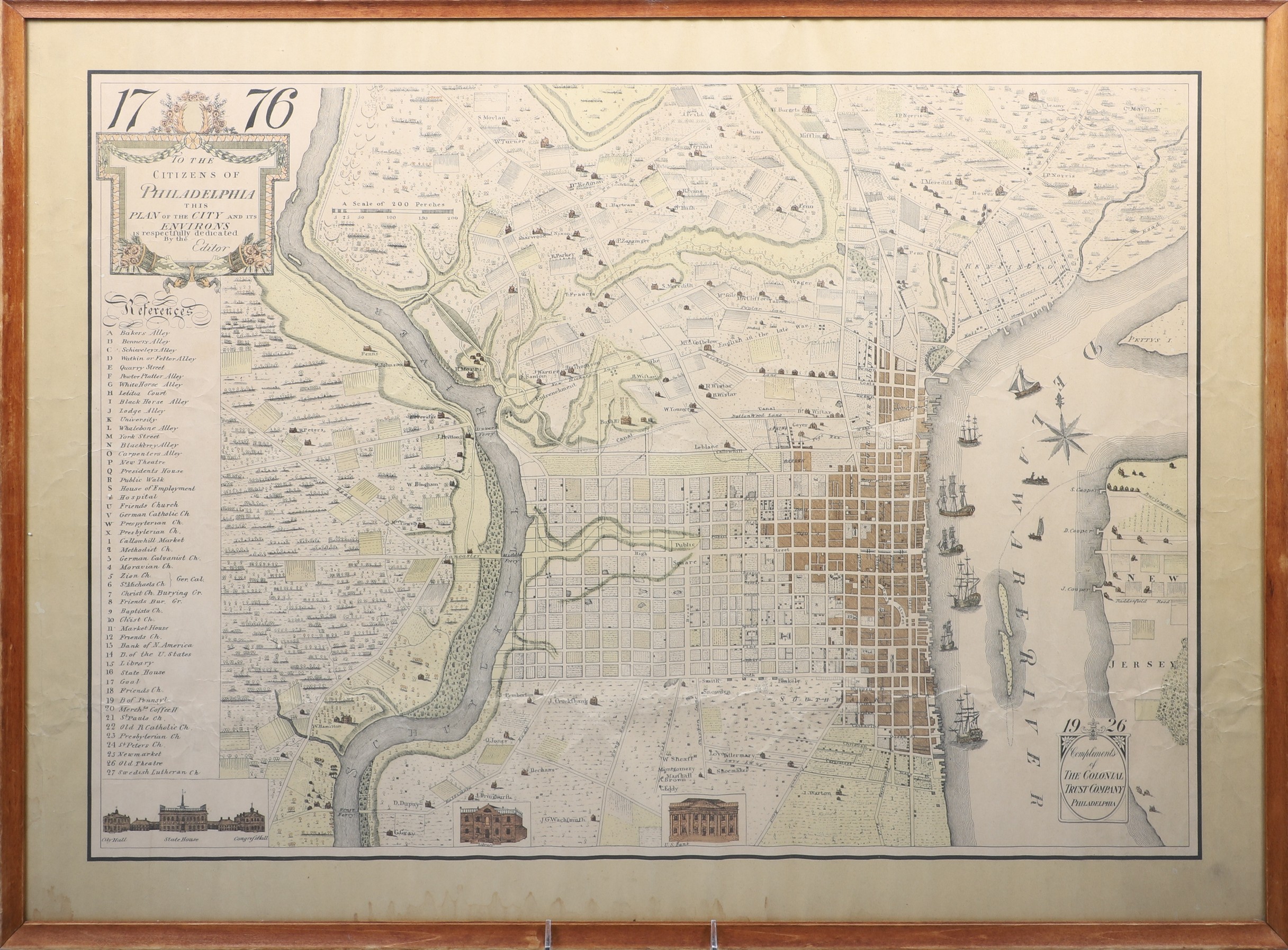 1926 Reproduction map of Philadelphia  3b6240