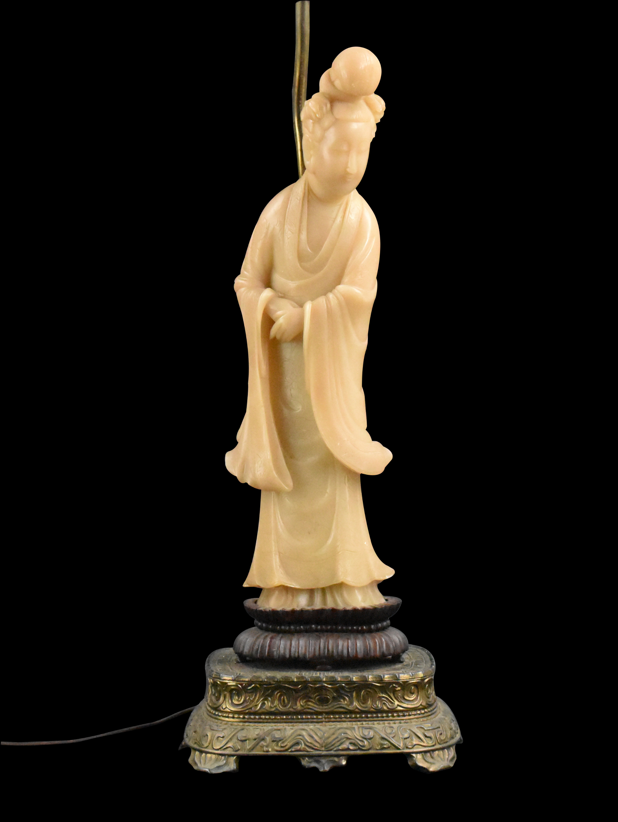 CHINESE STONE CARVED GUANYIN FIGURE  3b62fb