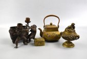 GROUP OF 6 JAPANESE BRONZE TABLE 3b6346