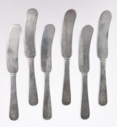 (6) JE Caldwell sterling silver butter