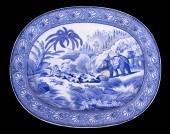 STAFFORDSHIRE PLATTER WITH INDIAN HUNTING
