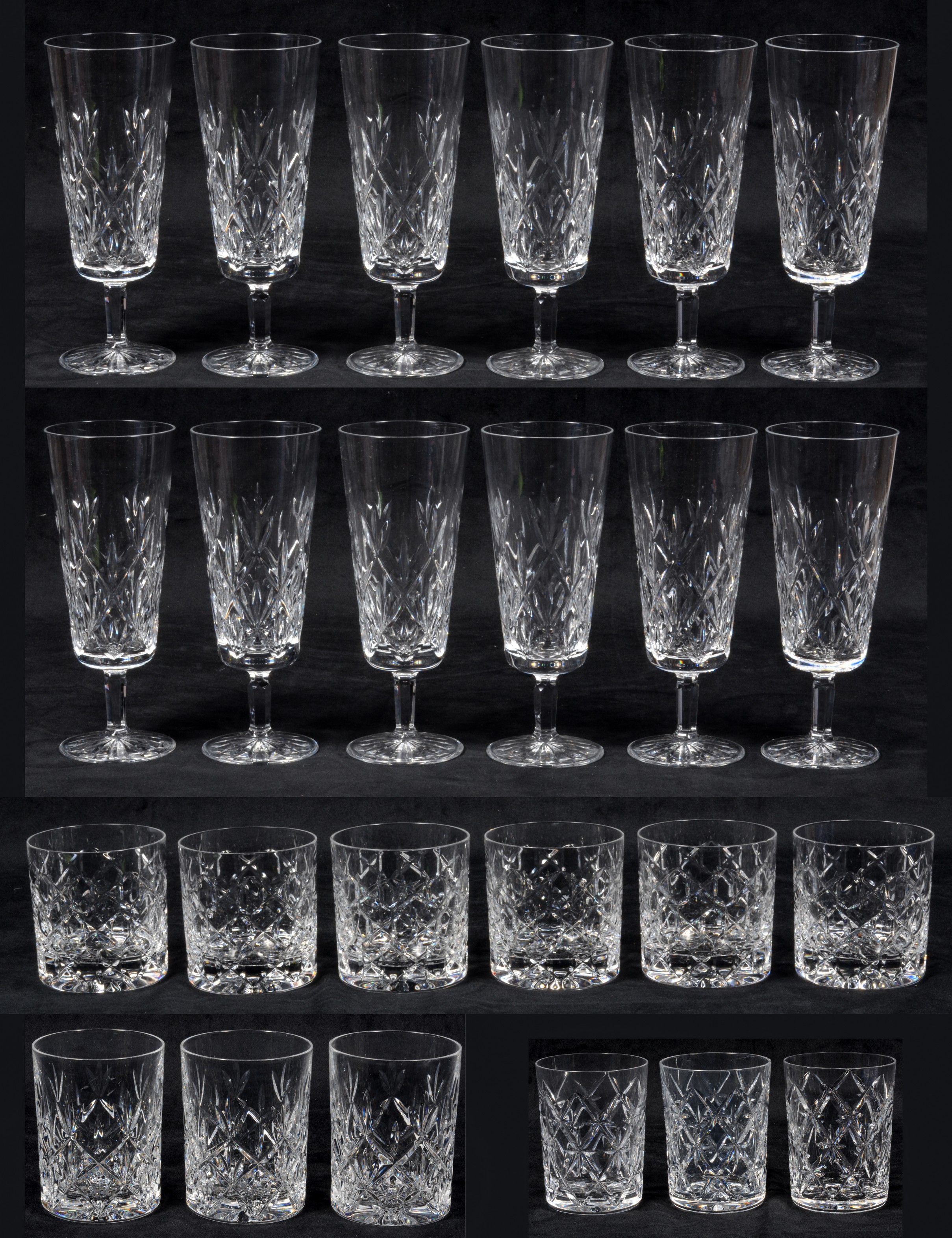 (24) Pcs Tiffany glassware, c/o