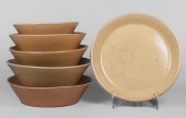 (6) Yellow ware pottery dishes, c/o
