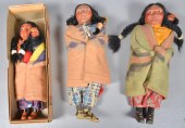 (3) Skookum dolls to include #4038 squaw