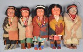(5) Skookum dolls to include (1) 6-1/2