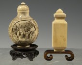 (2) 19TH C. CHINESE IVORY SNUFF BOTTLES