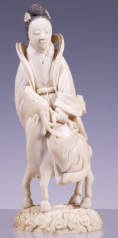 19TH C. FINE CHINESE IVORY CARVING OF