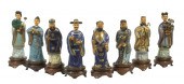 (SET OF 8) CHINESE CLOISONNE AND IVORY