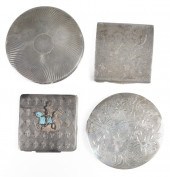 (4) Silver and sterling ladies compacts