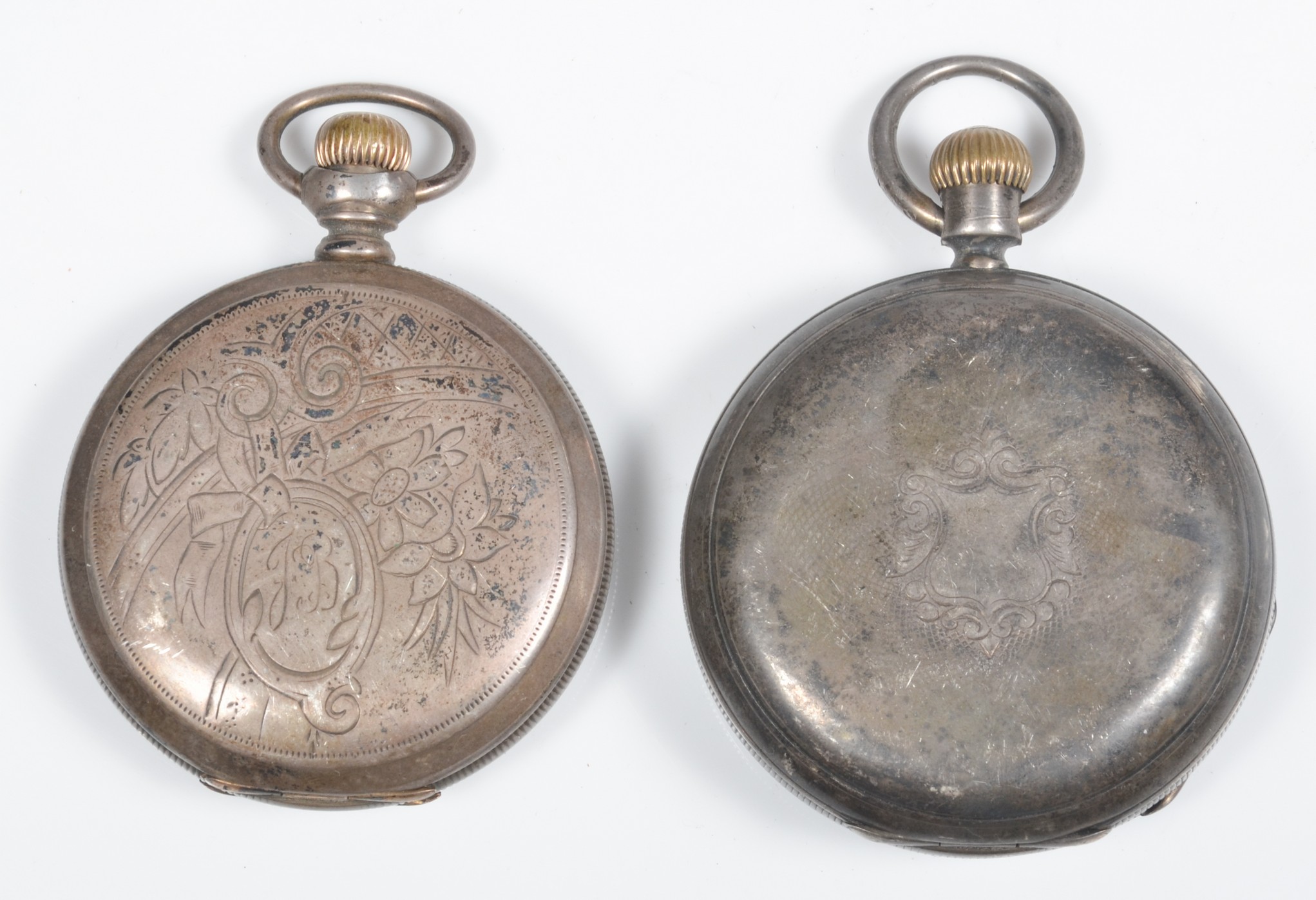  2 19th C silver pocket watches 3b694a