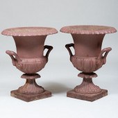 PAIR OF VICTORIAN PAINTED CAST IRON