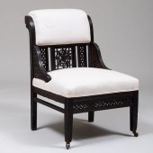 AESTHETIC MOVEMENT EBONIZED PARLOR CHAIRFitted