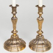PAIR OF FRENCH BRASS CANDLESTICKS 3b93af