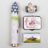 GROUP OF FOUR ENAMELED ARTICLESComprising:

A