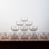 GROUP OF ELEVEN ETCHED GLASS FINGER