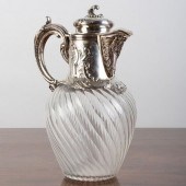 FRENCH SILVER-MOUNTED CUT GLASS DECANTERMakers