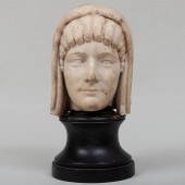 CONTINENTAL CARVED MARBLE BUST OF A