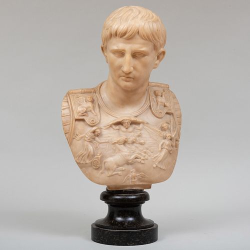 ITALIAN CARVED MARBLE BUST OF AUGUSTUS 3b9c03