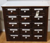 ANTIQUE APOTHECARY CABINET WITH 15 DRAWERS