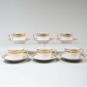 SET OF SIX DIOR PORECELAIN TEA CUPS