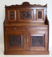 VICTORIAN MAHOGANY CARVED DROP FRONT