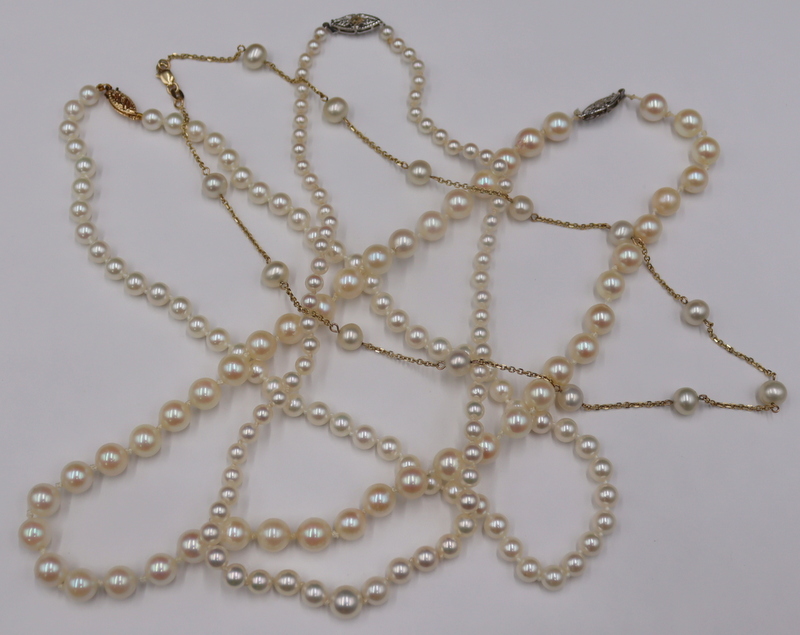 JEWELRY 4 VINTAGE PEARL NECKLACES  3b8460