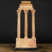 ITALIAN SIENNA MARBLE MODEL OF THE TEMPLE