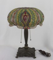 PAIRPOINT PUFFY TABLE LAMP WITH TULIP
