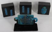 EGYPTIAN ANTIQUE BLUE FAIENCE GROUPING