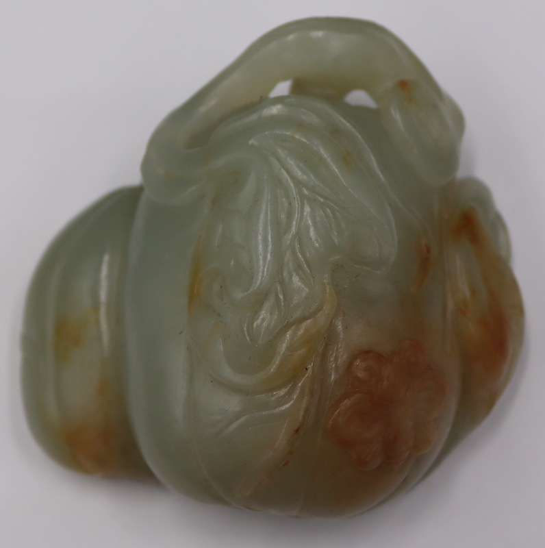 CHINESE CARVED CELADON AND RUSSET 3b907f