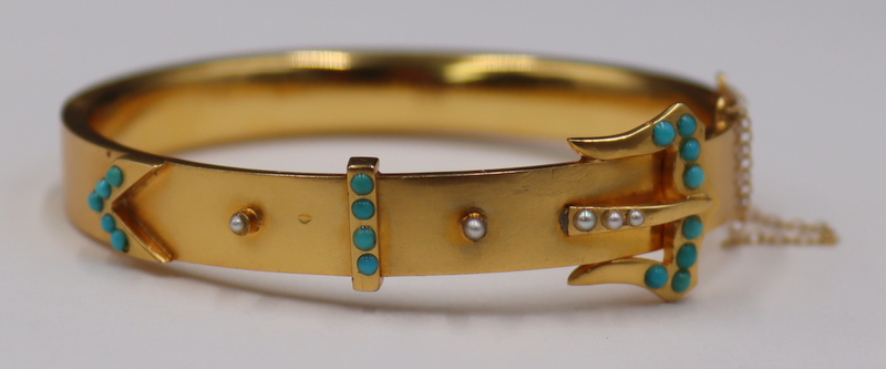 JEWELRY VICTORIAN 14KT GOLD TURQUOISE 3b90f6