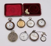 JEWELRY. ANTIQUE POCKET WATCH GROUPING.