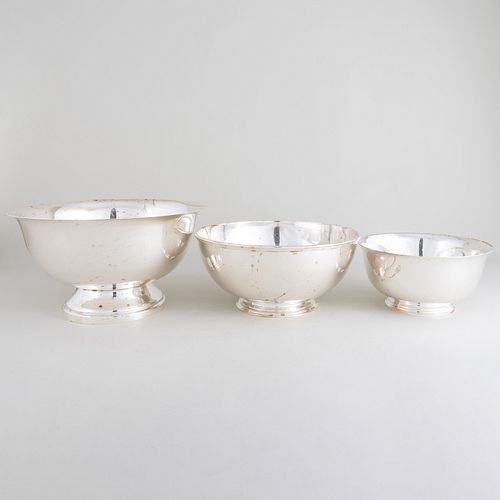 TWO SILVER REVERE STYLE BOWLS AND 3bbb28