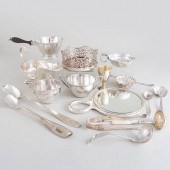 GROUP OF SILVER AND SILVER PLATE 3bbb49