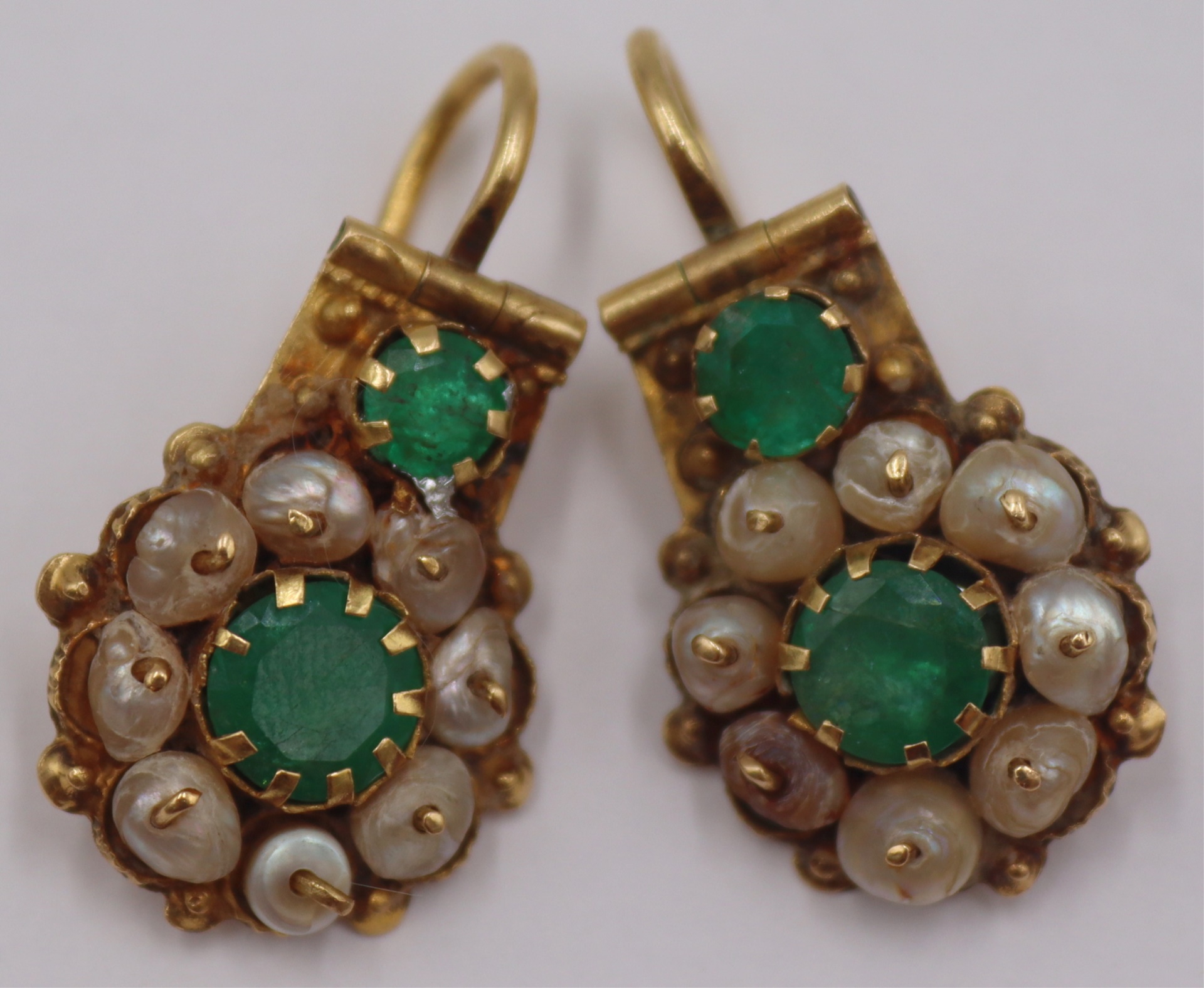 JEWELRY 14KT GOLD EMERALD AND 3bc062