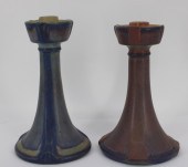 2 NEWCOMB POTTERY CANDLE STICKS NEW