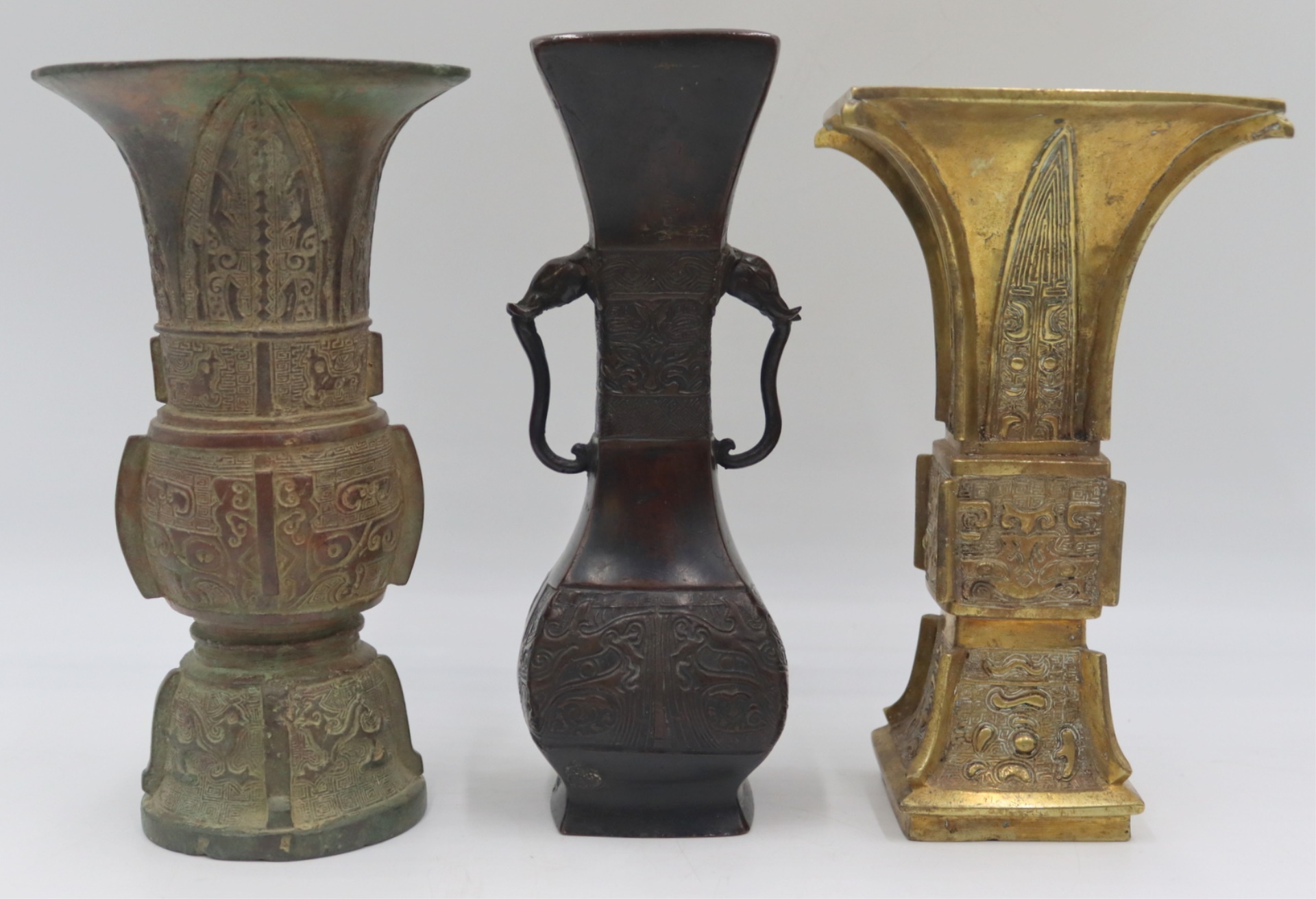  3 ARCHAISTIC ASIAN VESSELS Includes 3bc6a6