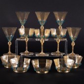 MURANO INTERNALLY DECORATED GLASS STEMWARE