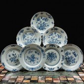 GROUP OF SEVEN CHINESE BLUE AND WHITE