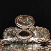 GROUP OF SILVER AND SILVER PLATE DISHESComprising:

A