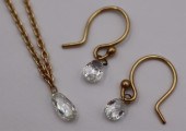 JEWELRY. 14KT GOLD AND BRIOLETTE DIAMOND