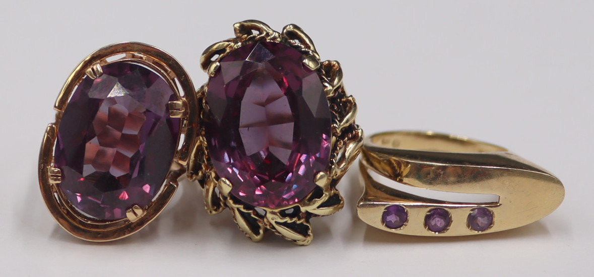 JEWELRY 3 14KT GOLD AND AMETHYST 3ba9cf