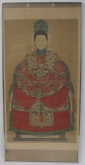 LARGE CHINESE ANCESTRAL PORTRAIT ON