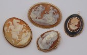 JEWELRY. (4) GOLD MOUNTED CARVED CAMEO