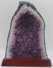 AMETHYST GEODE CATHEDRAL ON BASE. Amethyst