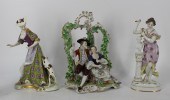 3 NYMPHENBURG PORCELAIN GROUPINGS. To