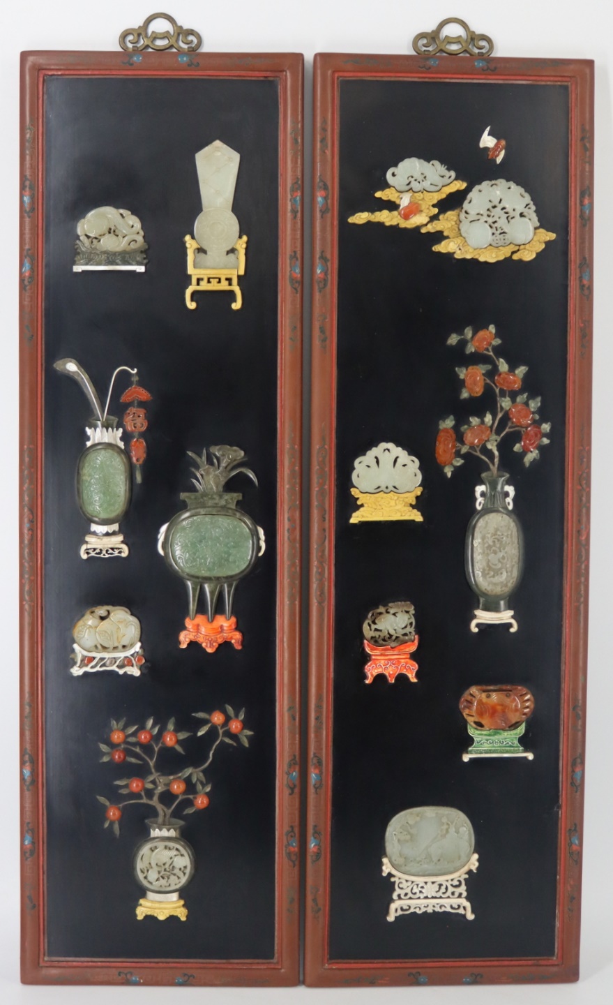 PAIR OF ASIAN PANELS INLAID WITH 3baf26