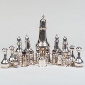 GROUP OF SILVER CONDIMENT WARESComprising A 3bb185
