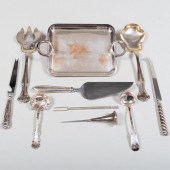 GROUP OF SILVER AND SILVER PLATE 3bb850